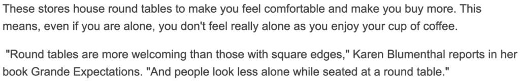 About Starbucks' round tables