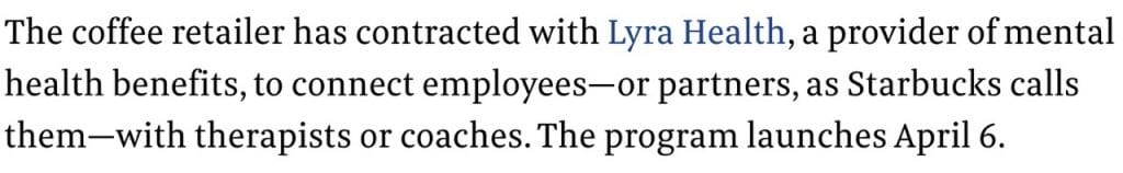 Starbucks and Mental Health